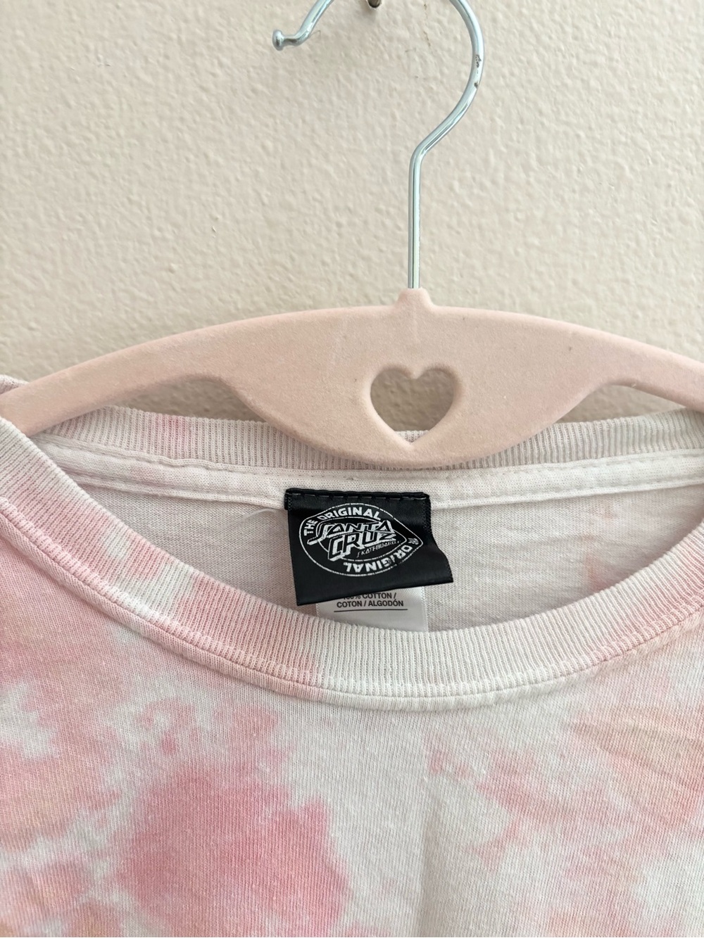 5/$15 🩷 Santa Cruz Skateboards Pink & White Tie-Dye Crew - Picture 3 of 6